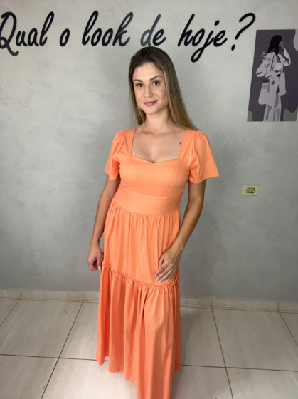 Vestido Long com manga