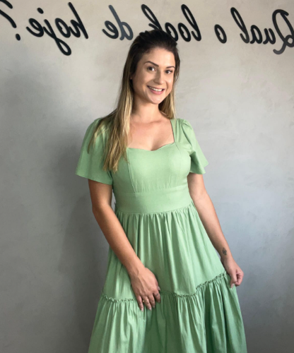 Vestido Long com manga